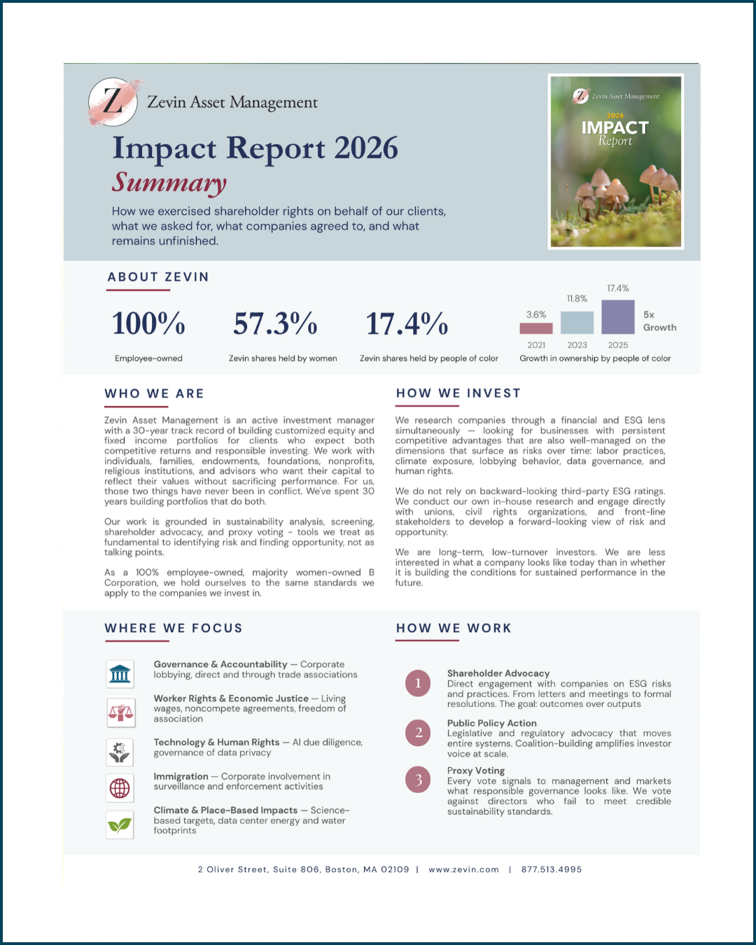 2026 Impact Report | Zevin Asset Management